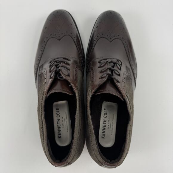 New Kenneth Cole New York Men\'s Brock Wing Tip Lace Up Brown 7.5 M Dress Shoes main image 8